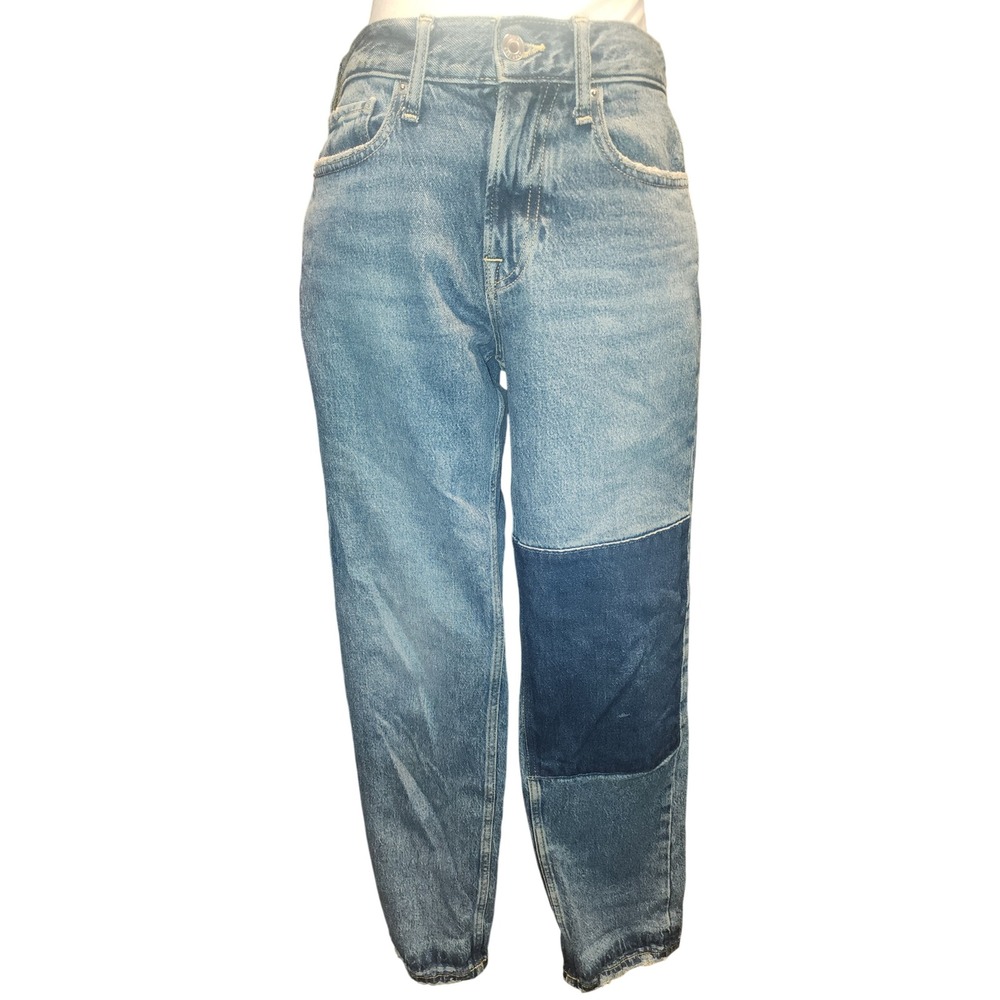 Free Assembly Mens Straight Leg Patchwork Distressed Denim Jeans Blue 30x30